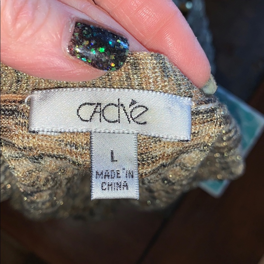 Cache large gold cardigan shiny - Picture 7 of 8
